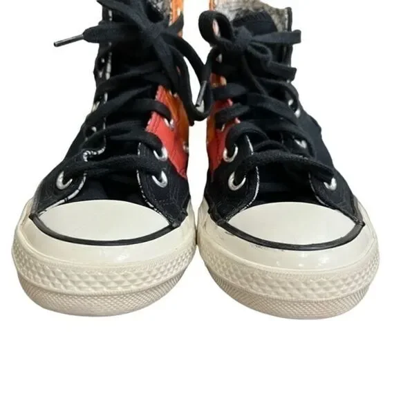 CONVERSE X SPACE JAM KIDS CHUCK 70 HI (BLACK/MANTRA ORANGE/MULTI) size 3. Sneakers